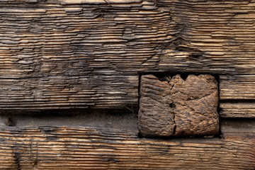 Wall Mural - Aged weathered wood texture