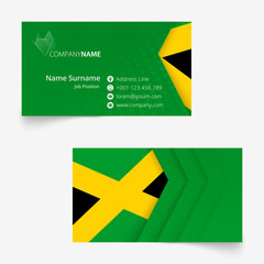 Wall Mural - Jamaica Flag Business Card, standard size (90x50 mm) business card template.