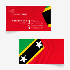 Wall Mural - Saint Kitts and Nevis Flag Business Card, standard size (90x50 mm) business card template.