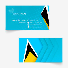 Wall Mural - Saint Lucia Flag Business Card, standard size (90x50 mm) business card template.