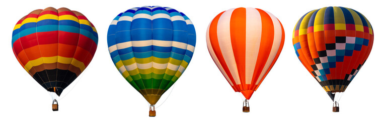 isolated photo of hot air balloon isolated on white background.