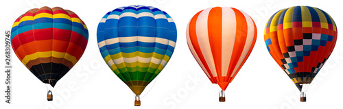 Isolated photo of hot air balloon isolated on white background. Poster Mural XXL