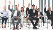 © InfiniteFlow - Businesswomen and businessmen attending group meeting conference in office room. Corporate business team concept.