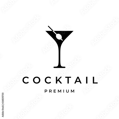 Fotomural Cocktail Logo Design Template