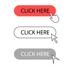 Aufkleber - Click here buttons. A set of buttons to click.