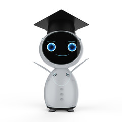 Wall Mural - Robot with degree cap