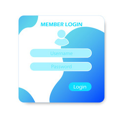 Poster - Member login. Login interface.