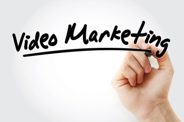 Wall Mural - Video Marketing text with marker, business concept background