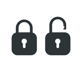 Aufkleber - Padlock icon. Locked and unlocked. Vector icon.
