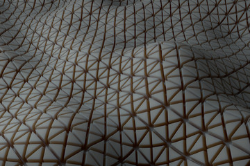 Poster - ....3d render background with oraganic light scattering. Displacement surface. Random patterns extruded from the wavy shape...