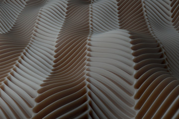 Poster - ....3d render background with oraganic light scattering. Displacement surface. Random patterns extruded from the wavy shape...