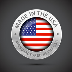 Wall Mural - made in america flag metal icon 