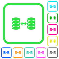 Sticker - Syncronize databases vivid colored flat icons