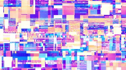 Poster - Abstract fast flickering texture with noise artifacts codec. Looping video interference footage. Imitation of a Datamoshing video.