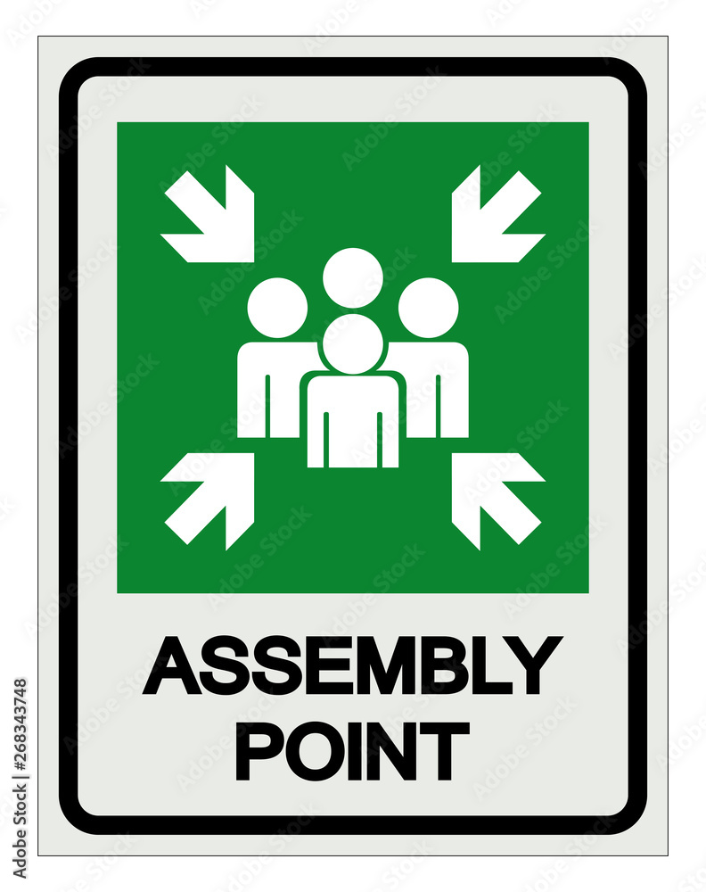 Assembly Point Symbol Sign, Vector Illustration, Isolated On White ...