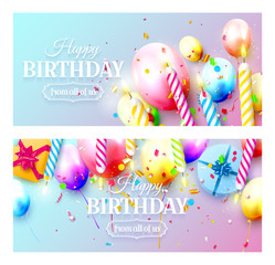 Wall Mural - Happy birthday party headers or banners