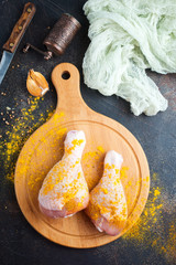 Canvas Print - chicken legs with spice