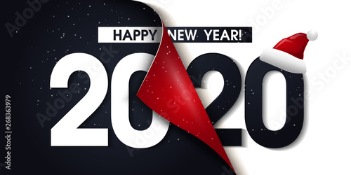 2020 Happy New Year Black Promotion Poster Or Banner With