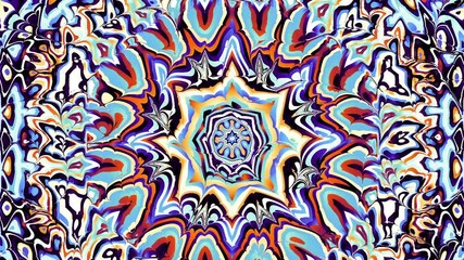 Poster - Transforming ornamental vintage mosaic art circle in Art Nouvoe style. Seamless loop footage.