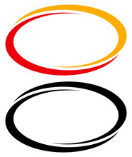 Oval, Ellipse Banner Frames, Borders. Duotone And Black Versions Included