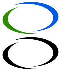 Poster - Oval, ellipse banner frames, borders. Duotone and black versions included