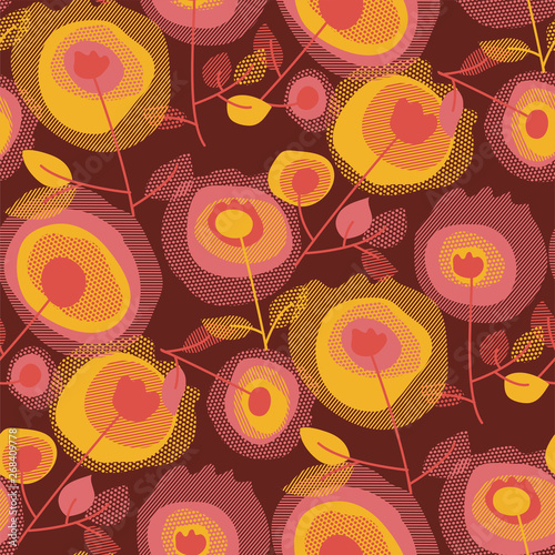 Blooming flowers seamless p...