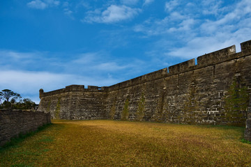 Wall Mural - St. Augustine, Florida. January 26 , 2019. Side view of Castillo de San Marcos at Old Town in Florida's Historic Coast (4).