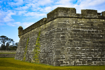 Wall Mural - St. Augustine, Florida.January 26 , 2019. Beautiful view of Historic Castillo de San Marcos at Old Town in Florida's Historic Coast (2)