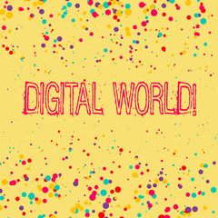 Poster - Word writing text Digital World. Business photo showcasing Inter connected through digital devices and social media