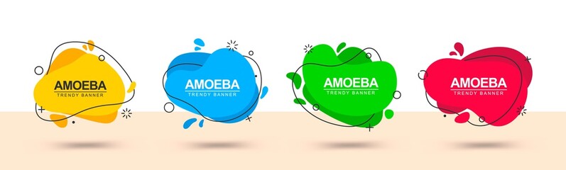 Poster - Abstract set of vector banners of different colors. Geometrical banner template for web use and advertising.