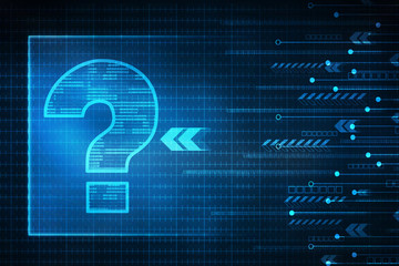 Poster -  2d illustration question mark