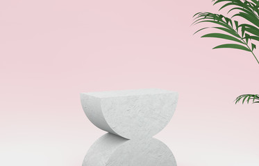 Aufkleber - 3d rendering. Natural beauty backdrop for cosmetic product display. fashion beauty pastel color background.