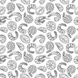 seamless pattern with shrimp and lemon slices