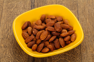 Almonds nuts heap