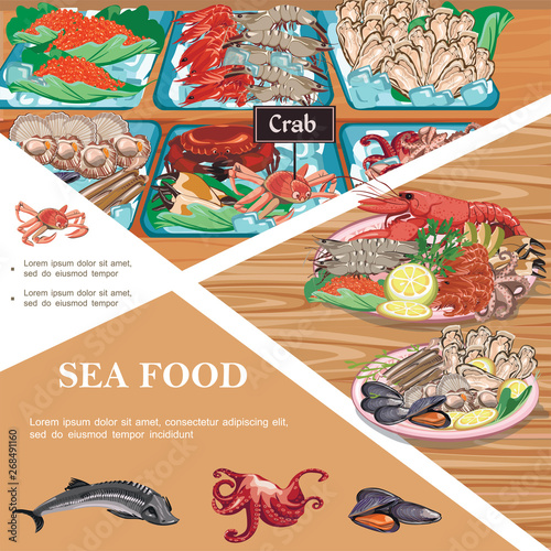 Flat Seafood Template