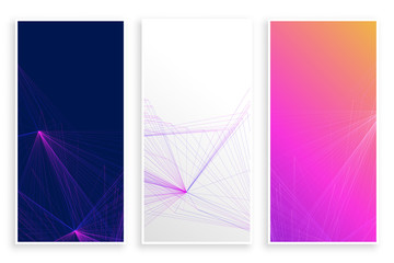 Canvas Print - empty vibrant abstract lines banners set