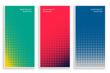 Poster - set of halftone banners