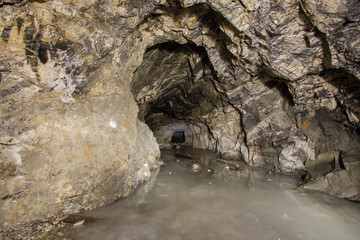 Underground mineshaft gold iron ore tunnel