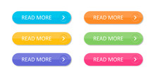 Set Of Colorful Buttons With Icons Isolated On White Background For Websites And Applications In Flat Style.