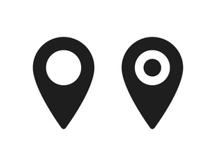Poster - set of pointer icons or pins for map. sign of navigation or location isolated on white background.