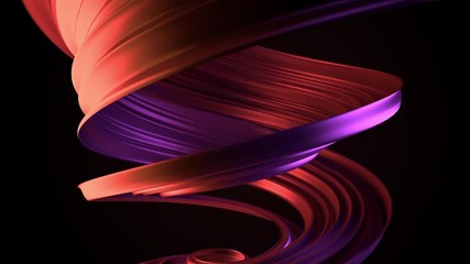 Poster - 3d render abstract background with twisted geometry. Swirl shape. Loopable rotation.