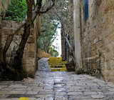 Fototapeta  - Small street in the historic centre of the city of Yafo, Israel.