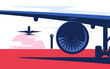 © rikkyal - Flat style vector illustration of the airliner at the airport
