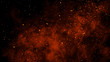 Leinwandbild Motiv Fire embers particles texture overlays . Burn effect on isolated black background. Design texture.