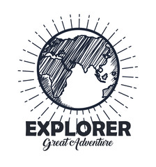 Sticker - explorer earth planet adventure travel