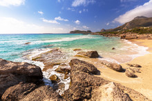 Amazing Scenery Of The Falassarna Beach On Crete, Greece