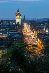 Wall Mural - View Over Princess Street and the City of Edinburgh in Scotland from Carlton Hill