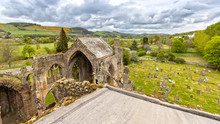 View Over The Melrose Abbey In The Scottish Borders, Scotland