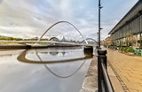 The Millennium Bridge in Newcastle upon Tyne in Great Britain