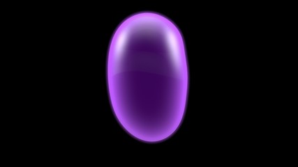 Poster - 3D illustration of a purple object, a gas cloud of high-temperature plasma. Abstract image of futuristic black background. 3D rendering isolated. Ball lightning.